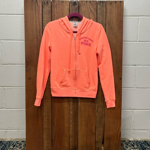 Victoria’s Secret Pink size small orange zip up - Picture 2 of 5